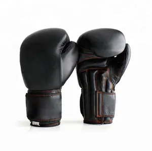 Professional custom logo printed cowhide leather pu leather boxing gloves