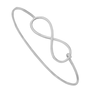 Plain solid 925 sterling silver never end sign <b>infinity</b> bangle <b>bracelet</b> Romantic Fashionable Bangle For Wedding Gift for Women. - Product Image 2