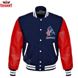 Vestes pour hommes manches en cuir personnalisées vestes Letterman blousons bombardiers en laine/vestes universitaires personnalisées/vestes de Collage de laine - Product Image 1