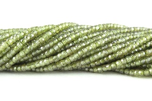 16 "de largo 1 filamento Natural verde oliva oscuro de piedras preciosas de circón Rondelle cuentas pulsera de la joyería de pendiente de collar - Product Image 4