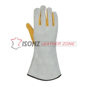 Gants de soudeur en cuir de vachette ISONZ, gants de barbecue, gants de sécurité pour la soudure, résistants au feu, anti-impact, 1,2 mm - Product Image 6