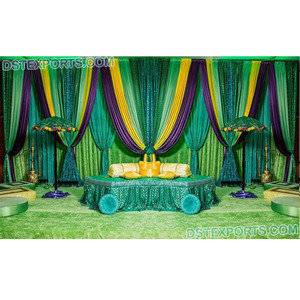 Telón de Fondo para Nikah Musulmán, Cortinas para Bodas Pakistaníes, Color y Tamaño Personalizados, Ligero, Ideal para Decoración de Escenarios de Sangeet en Australia - Product Image 1