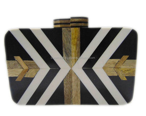 <b>white</b> blue Indian metal clutch bags <b>acrylic</b> resin lucite bag - Product Image 1