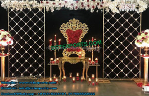 การออกแบบใหม่เทียนแต่งงานตกแต่งผนังแต่งงานโลหะเทียนผนังชุดเวทีอินเดียแต่งงานฉากหลังแผง - Product Image 6