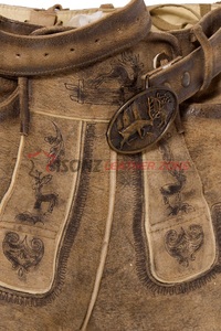Hommes décontracté mode haute Trachten Lederhosen Lederhosen Lederjacke allemand bavarois Oktoberfest lourd coton pli froissé grande taille - Product Image 3