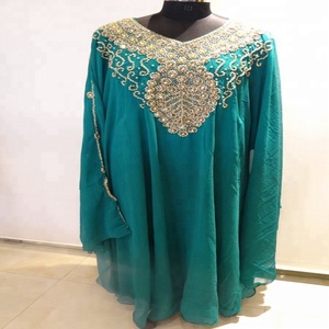 Broderie perlée longue Kaftan arabe Jalabiya Farasha fantaisie vente en gros Kaftan Abaya robe - Product Image 5