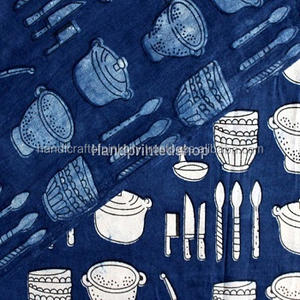 10 yardas de algodón Indigo tela algodón Indigo azul algodón-vegetal teñido a mano bloque impreso algodón Dabu imprimir - Product Image 1