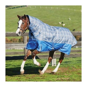 พรมขนแกะผ้าฝ้ายสำหรับมืออาชีพพรมม้าสุดคลาสสิกสีน้ำเงินเข้มกันน้ำในฤดูหนาวพร้อมตาข่ายจัดหาโดยผู้ผลิต - Product Image 3