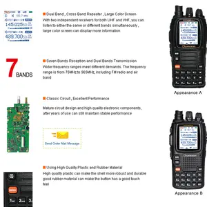 two way ham radio dual band transmission Seven Bands Reception (Wouxun KG-UV9D plus)