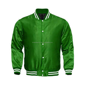 Chaqueta Bomber de béisbol para hombre, alta calidad, Varsity Letterman, chaqueta de satén - Product Image 5