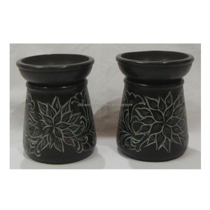 Decorative Soapstone Black Aroma Oil Burner - Product Image 1