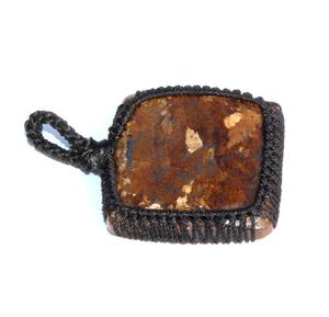 Broncita-Colgante de cuerda de macramé con forma cuadrada, piedra curativa de cristal, Piedras Naturales - Product Image 2