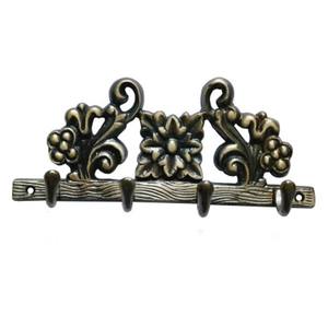 Perchero de 4 ganchos para colgar sobre la puerta, para ropa, bolsos, abrigos, toallas y sombreros, con textura en relieve, nuevo diseño - Product Image 1