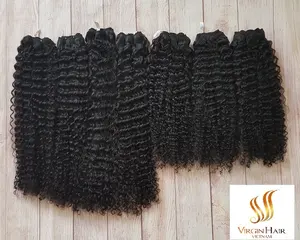 Mèches de cheveux humains vierges à cuticules alignées, bouclés et serrés, 6 "-40", meilleure qualité, provenant du Vietnam, meilleures ventes