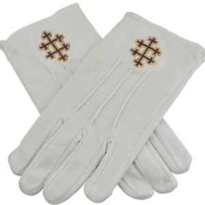 Guantes Masónicos de Algodón 100% con Color Personalizado y Logotipo Personalizado, Diseño Liso, Marca Atlantis International, Modelo AI-3106 para Uso Diario - Product Image 1