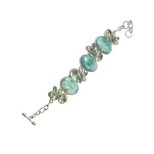 Bracelet de pierres précieuses multiples Larimar véritable Beau Design Bijoux en argent sterling 925 Rhodium Vintage Cadeau de fête parfait pour elle - Product Image 2