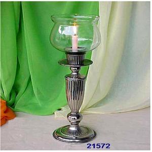 เชิงเทียนเฮอริเคนทองเหลืองโบราณพร้อมปล่องไฟแก้วสำหรับตกแต่งงานแต่งงานงานวันเกิดและงาน - Product Image 1