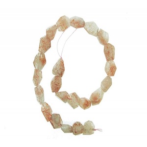 Pépite de pierre de soleil de haute qualité pierre précieuse à facettes percée grossiste de collier de guérison en cristal de pierre naturelle à brin complet - Product Image 1