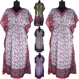 Kaftan largo estilo Dubai diseños de Moda Africana vestido bloque de mano impreso Kaftan hecho a mano caftán indio Abaya Kaftan caftan árabe - Product Image 1