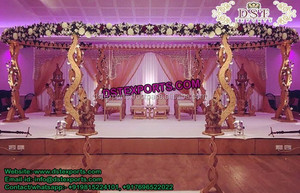 ชุด Mandap ทำจากไฟเบอร์สำหรับงานแต่งงาน,ของตกแต่งชุด Mandap ทรงสี่เหลี่ยมขนาดใหญ่สำหรับงานแต่งงานแบบอินเดีย - Product Image 2