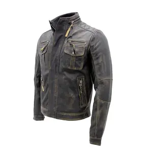 Neueste Design Herren gebleicht reine Lammfell Lederjacken günstigen Preis Lederjacke Großhandel Lederjacke