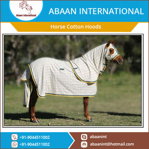 พรมม้าผ้าฝ้ายแบบเต็มคอแผ่นน้ำหนักเบามีฮู้ด, เนื้อผ้าคอตตอนคอมโบระบายอากาศได้ดีสำหรับแผ่นมีฮู้ดสำหรับให้ความอบอุ่นสำหรับม้า - Product Image 3