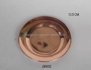 Mat Copper <b>Plate</b> Candle <b>Holder</b> with Mirror Polish for Christmas Decor-Plain Metal Accessories - Product Image 3