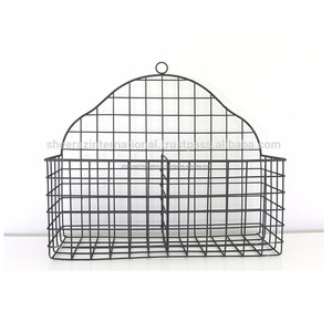 Modern Metal <b>Wire</b> <b>Storage</b> <b>Basket</b> <b>for</b> Bathroom and Kitchen Wholesale Price Small Size Black Mesh <b>Basket</b> - Product Image 1