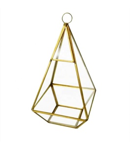 Modern Gold Metal Glass Plant <b>Terrarium</b> High Quality Luxury Design <b>for</b> Home Restaurant Hotel Decorations Vase Cheap Price <b>Sale</b> - Product Image 1