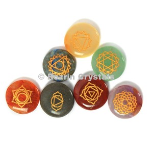 Bulk Wholesale Natural Semi-precious stones Engraved 7 <b>Chakra</b> <b>Set</b> For Healing - Product Image 2