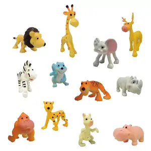 Bambini Bambini Educational Figurine Figura In Plastica Morbida 3D Piccolo Cartone Animato Kawaii Jungle Safari Zoo di Animali Selvatici Giocattolo Capsula