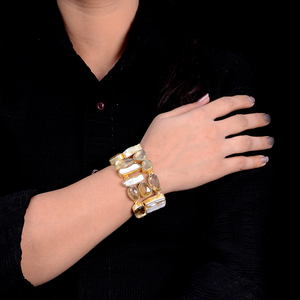 Di alta Qualità Placcato <span class=keywords><strong>Oro</strong></span> Lunetta Madre Di Perla Della Pietra Preziosa Commercio All'ingrosso <span class=keywords><strong>Bracciale</strong></span> Tennis - Product Image 1