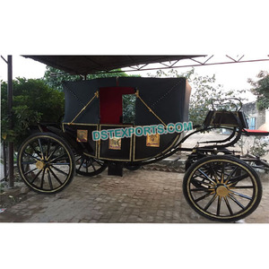 รถม้ารถม้าพระราชวาดรถม้าสำหรับประธานาธิบดีรถม้าสีดำของอินเดียแบบดั้งเดิมรถม้ามหาราชา - Product Image 1