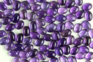 5ชิ้นเกรด AAA พลอยอเมทิสต์สีฟ้าธรรมชาติทรงรีเรียบหลวม cabs febbrumus birthstone พลอยจำนวนมาก - Product Image 2