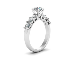 Bague solitaire en diamant rond véritable 1,00 TCW |   Bague de fiançailles en or blanc 14 carats pour femme, bijoux de mariage de luxe, cadeau - Product Image 3