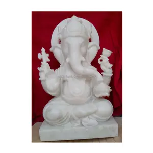 Estátua de mármore decorativa antiga ganesha, estátua antiga para decoração de mesa de escritório em casa, tipo de mármore