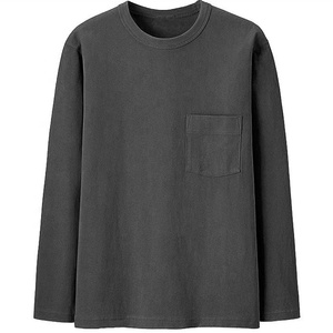 100% Cotton Spandex Top Selling Unisex Heavyweight Solid T-<b>Shirt</b> Plus Size <b>Men's</b> Full Dyed <b>Stripe</b> <b>Long</b> <b>Sleeve</b> Winter <b>Shirts</b> - Product Image 6