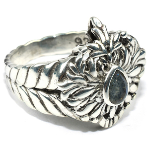 Anillo de plata de primera ley con forma de pera para mujer, sortija, plata esterlina 925, labradorita, flor excelente, gran oferta - Product Image 1