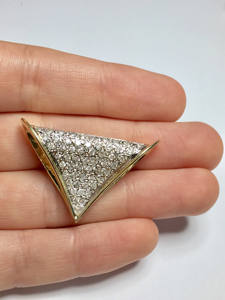 Colgante de Diamante en Forma de Trillón de 0.80 Quilates en Oro Amarillo de 14k, Colgante de Diamante en Oro Amarillo de 14k, Joyería de la Virgen María, Colgante de Oro - Product Image 5