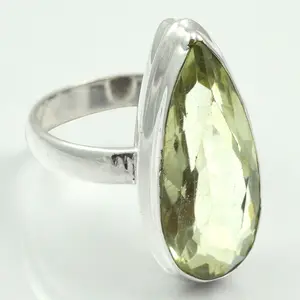 Bague en argent sterling 925 avec améthyste verte - Product Image 1