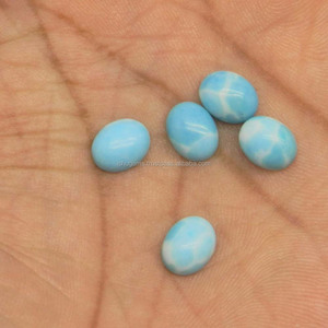 Synthetic <b>Larimar</b> 9x7mm Oval Cabochon 1.35 Cts Man-Made Loose Gemstone for <b>Jewelry</b> - Product Image 3
