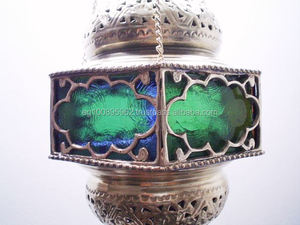 Zahereen โคมไฟแขวนทองแดงโบราณแบบอิสลามงานทำด้วยมือ BR16สีแก้วโมเสคเทคนิคทนทานงานฝีมือแก้วอิสลามยุโรป - Product Image 4