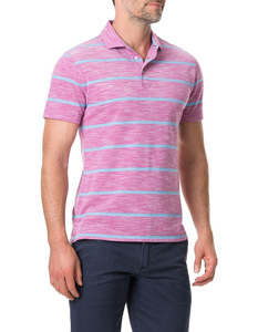 Polo de golf ajusté décontracté pour hommes 100% coton piqué rayé grande taille à manches courtes t-shirt Vente en gros sur mesure - Product Image 2