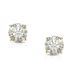 Réel Naturel Diamant Boucles D'oreilles en Or Jaune - Product Image 3