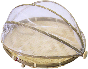 Vietnam Bamboo Woven <b>Fruit</b> Basket With <b>Net</b> Cover, Bamboo Floding <b>Fruit</b> Basket - Product Image 2