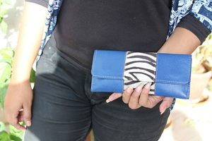 Cartera de cuero con piel de Animal, bolso de mano multicolor para mujer - Product Image 3