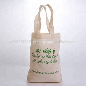 MINH HA Sac fourre-tout de petite taille en coton épais sérigraphié Sacs promotionnels en toile portable - Product Image 4