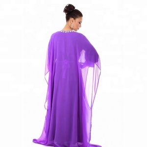 Haute qualité Georgette lourd cristal perlé travail marocain mariage caftan pour les femmes robe islamique dubaï caftan - Product Image 4