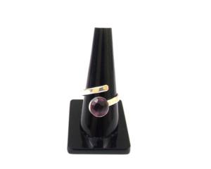 Améthyste Quartz ~ Forme ronde plaqué argent Fabrication de bijoux Pierre précieuse Or Fait à la main Pierre de naissance Bague Boho - Product Image 4