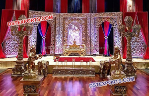 Panneaux de fond en fibre de type arche pour la décoration de scène de mariage indien traditionnel - Product Image 2